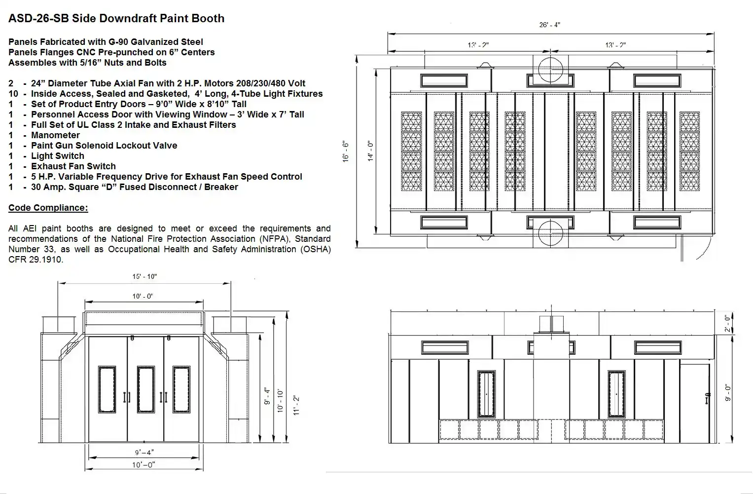 Side Downdraft Paint Booths